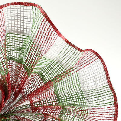 10" Poly Burlap Check Plaid Mesh: Red, Lime, White