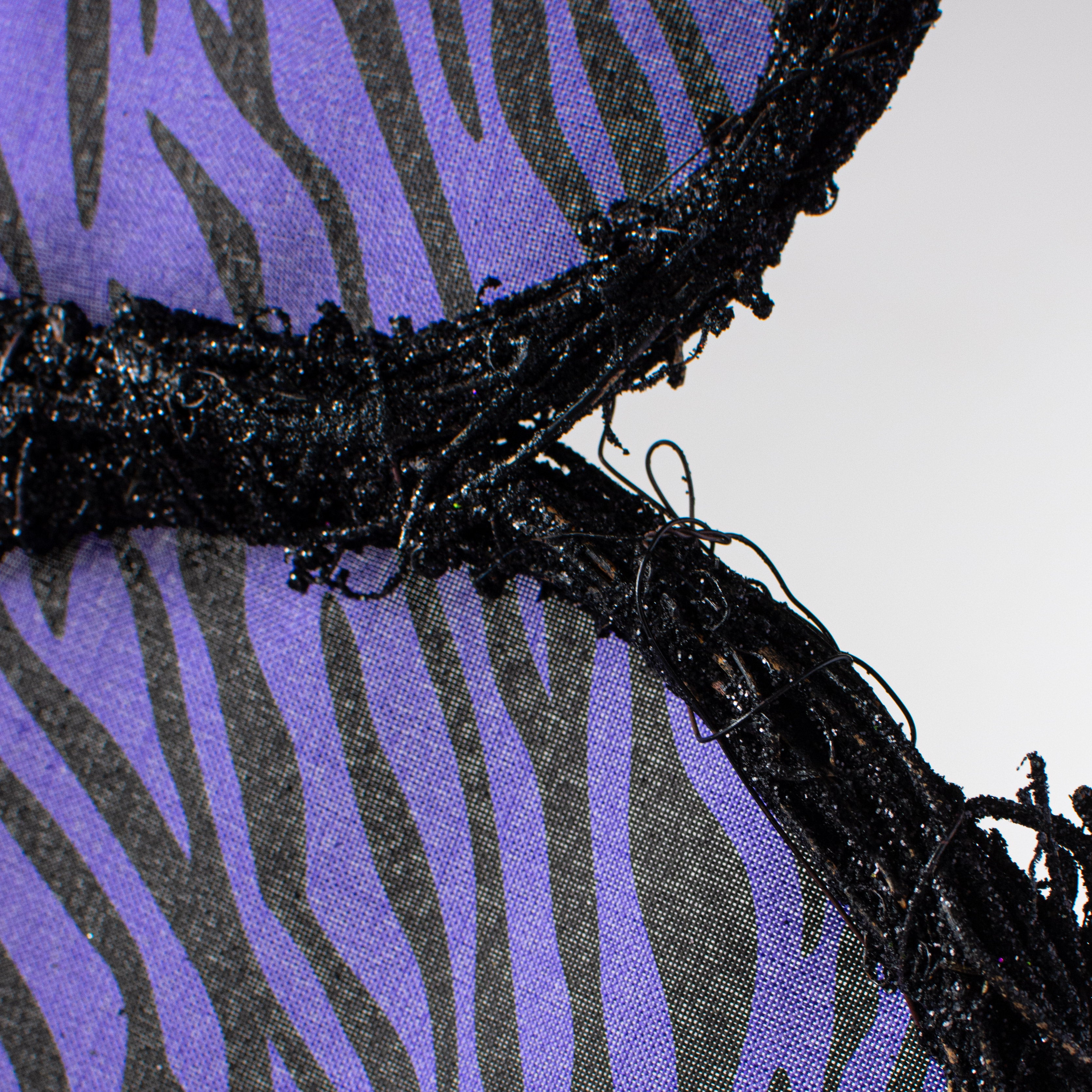 19" Grapevine Hanger: Purple Animal Stripe Cat