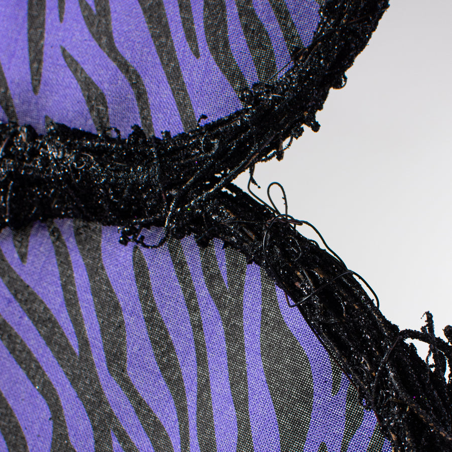 19" Grapevine Hanger: Purple Animal Stripe Cat