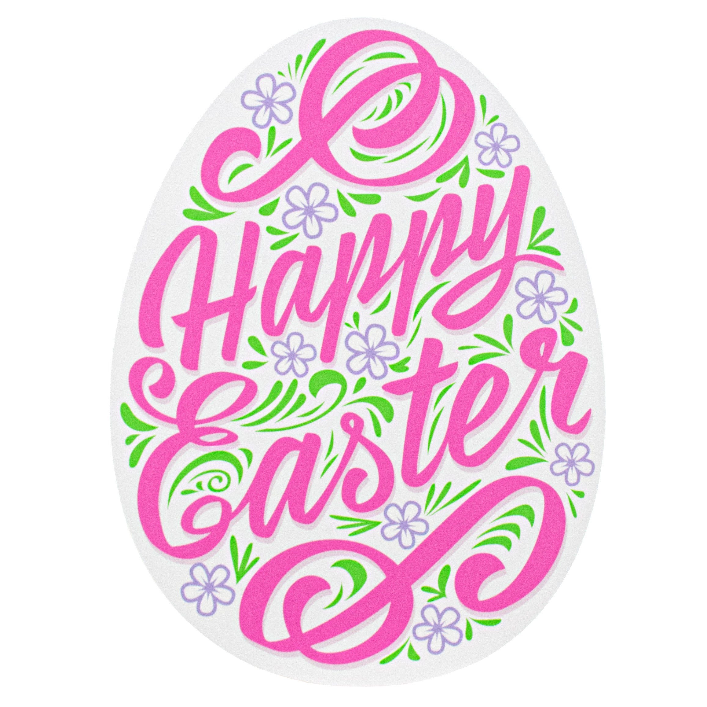 11" Waterproof Sign: White Floral Easter Egg