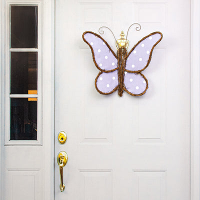 22" Grapevine Hanger: Lavender Butterfly
