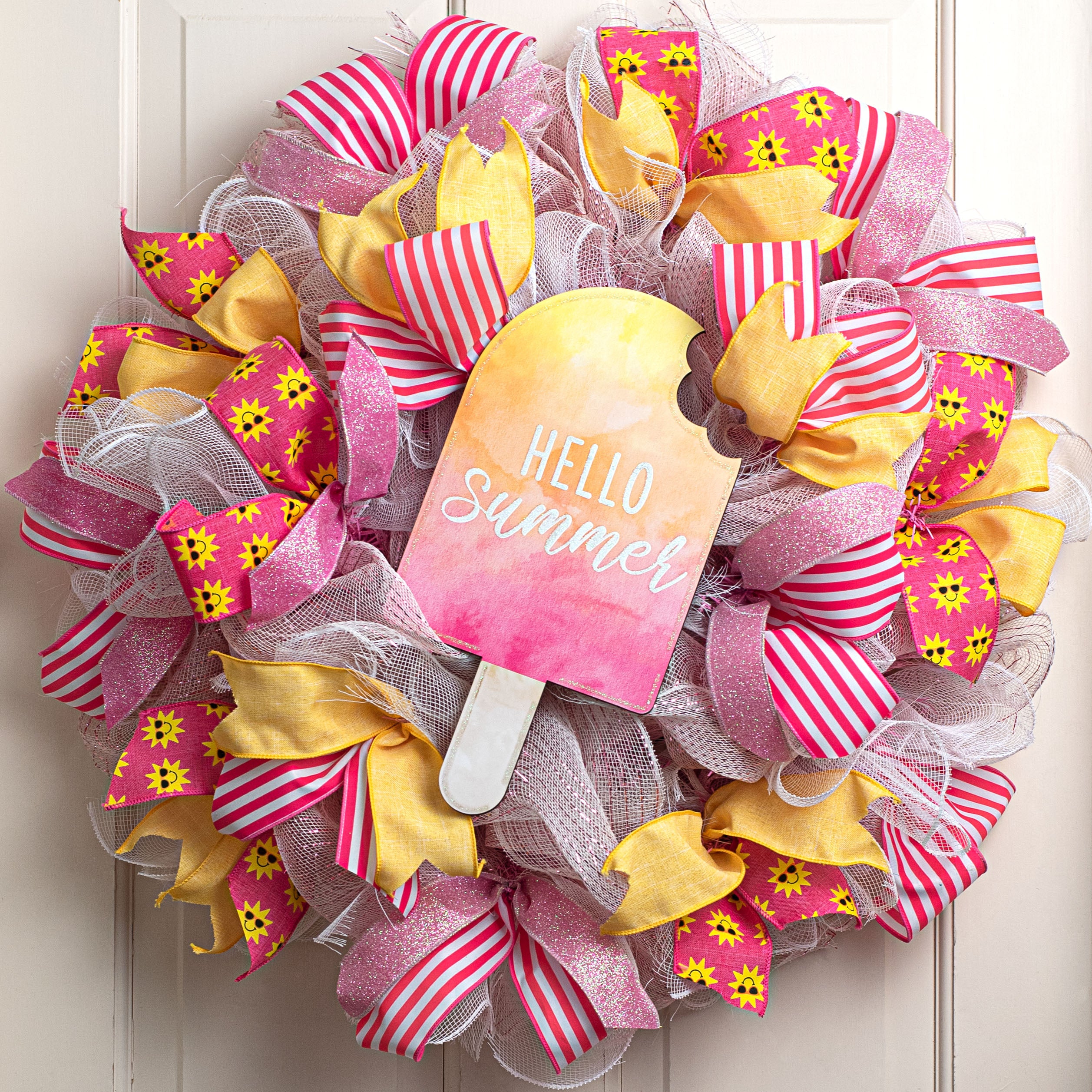13" Wooden Sign: Hello Summer Popsicle