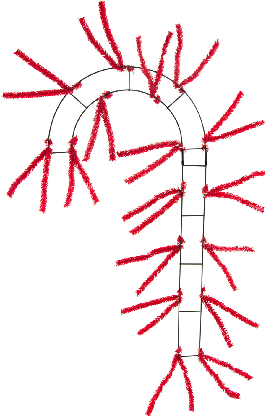 24" Tinsel Work Candy Cane Form: Red