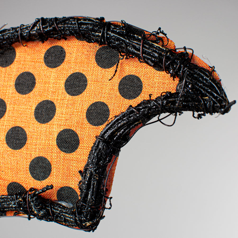 21" Grapevine Hanger: Orange Polka Dot Bat