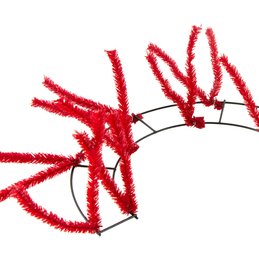 24" Tinsel Work Candy Cane Form: Red