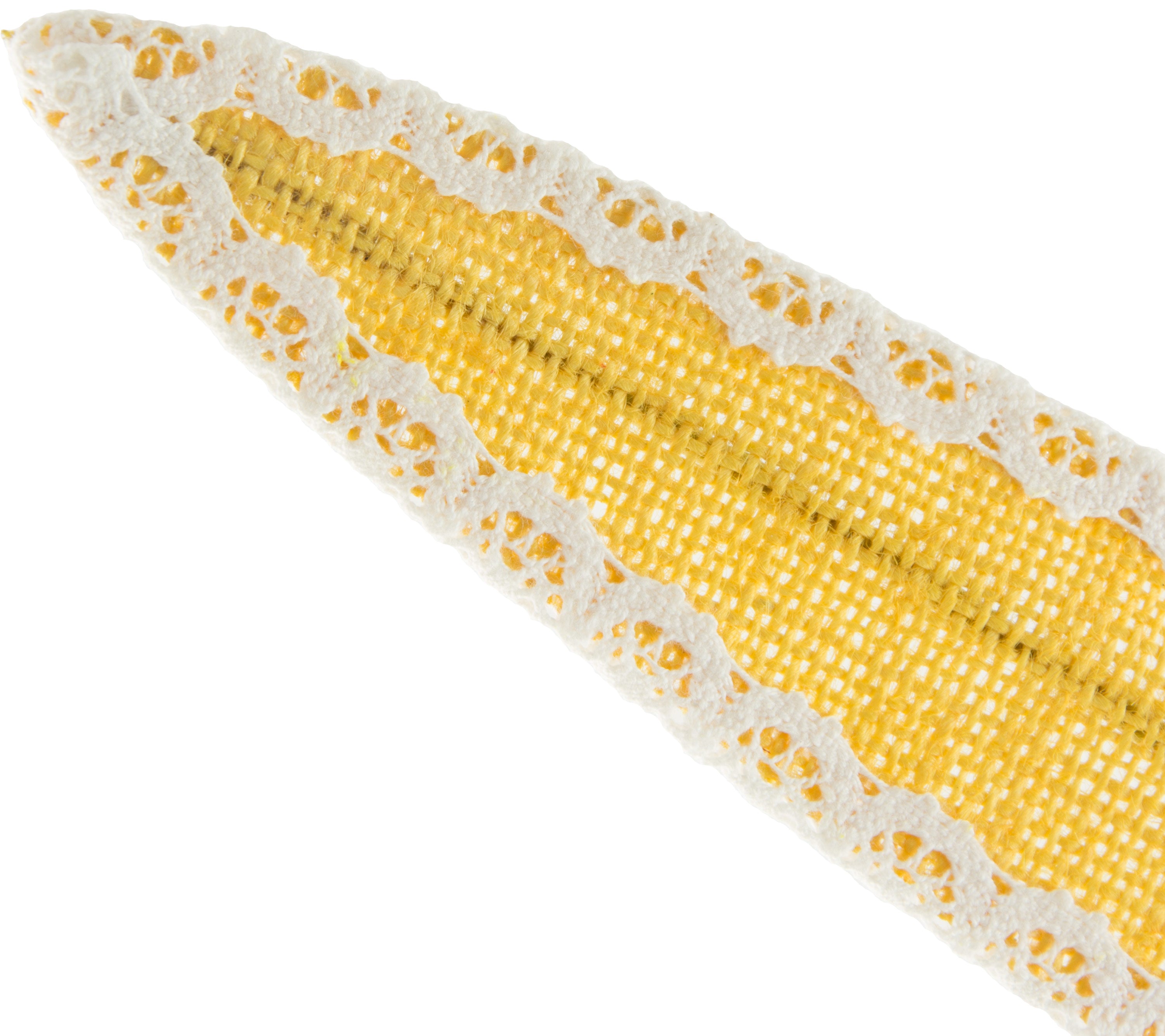 37" Burlap & Lace Willow Leaf Floral Spray: Yellow