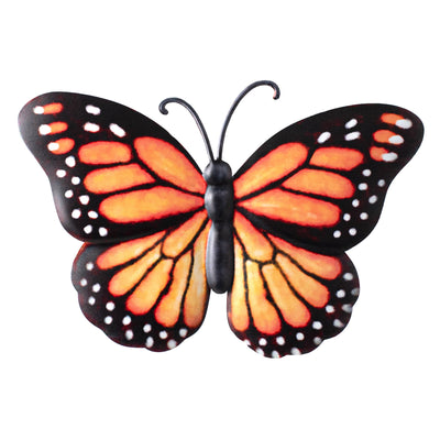 12" Metal Embossed Hanger: Yellow & Orange Monarch Butterfly