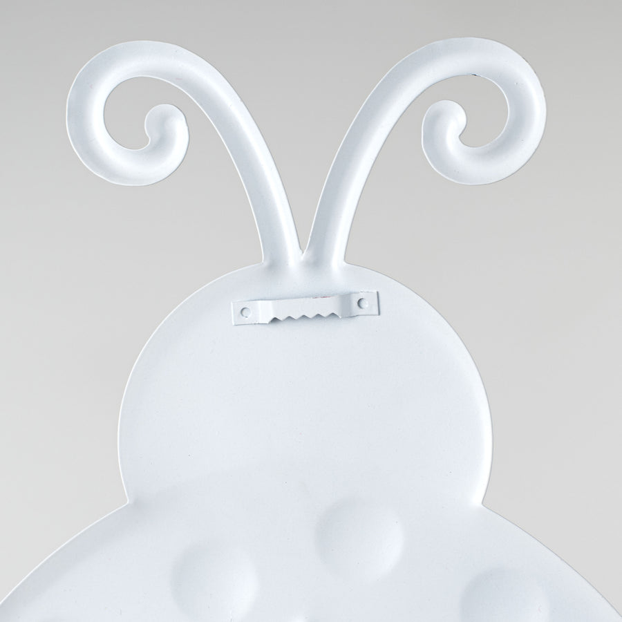 12" Metal Embossed Hanger: Buffalo Check Ladybug