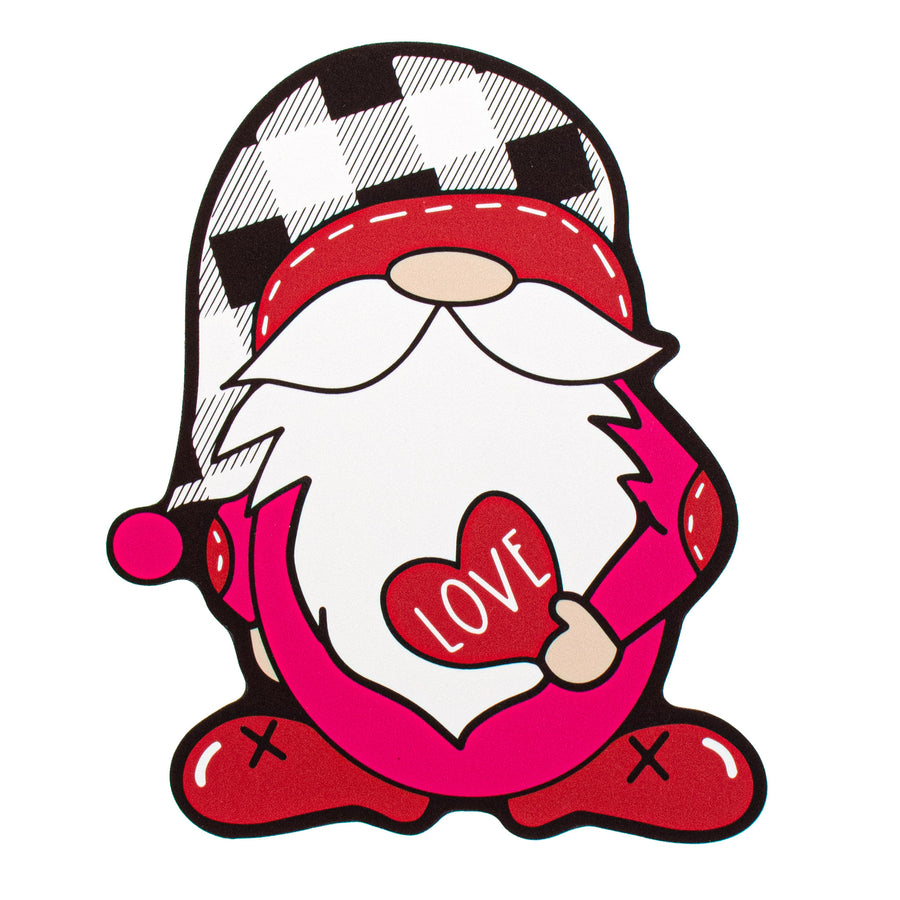 10" Waterproof Sign: Check Valentine Love Gnome