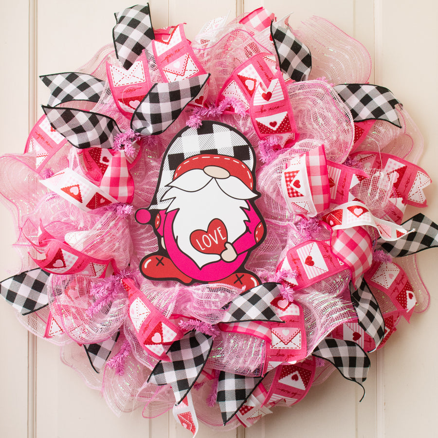 10" Waterproof Sign: Check Valentine Love Gnome