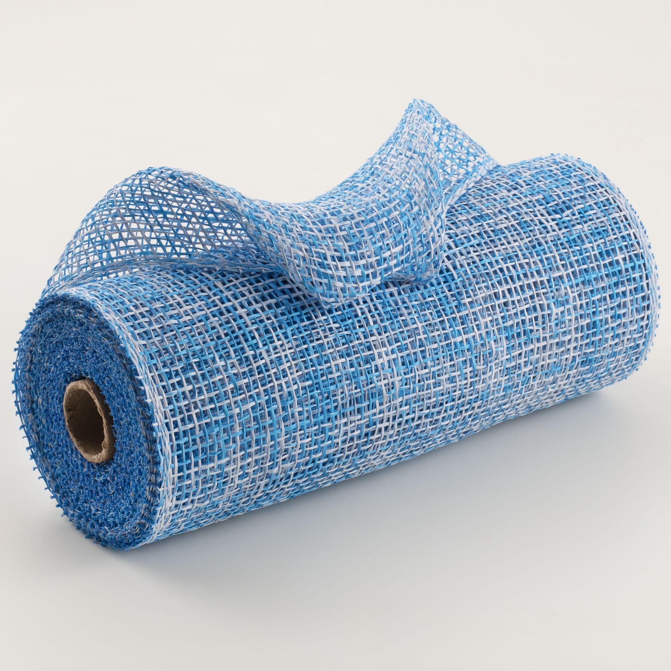10" Two-Tone Poly Burlap Mesh: Blue & White