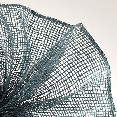 10" Poly Burlap Mesh: Smoke Blue