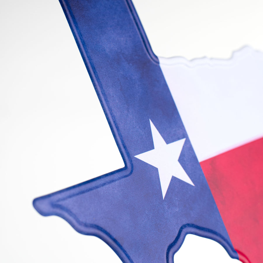 12.5" Metal Embossed Hanger: Texas Flag