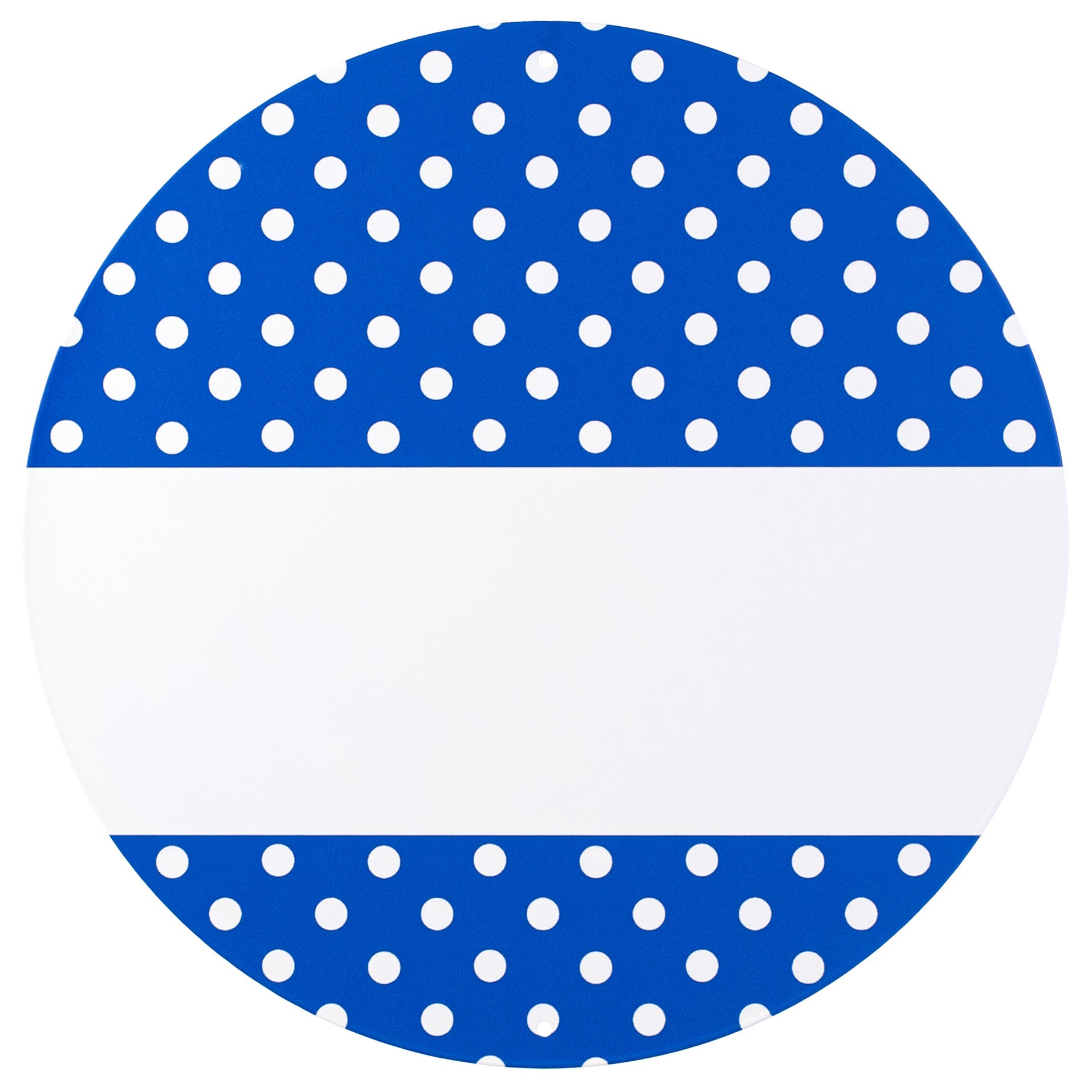 12" Metal Sign: Blue With Polka Dots & Blank Sign to Personalize