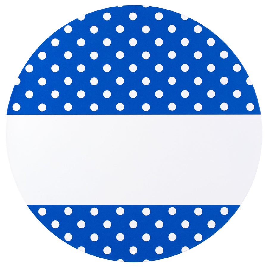 12" Metal Sign: Blue With Polka Dots & Blank Sign to Personalize