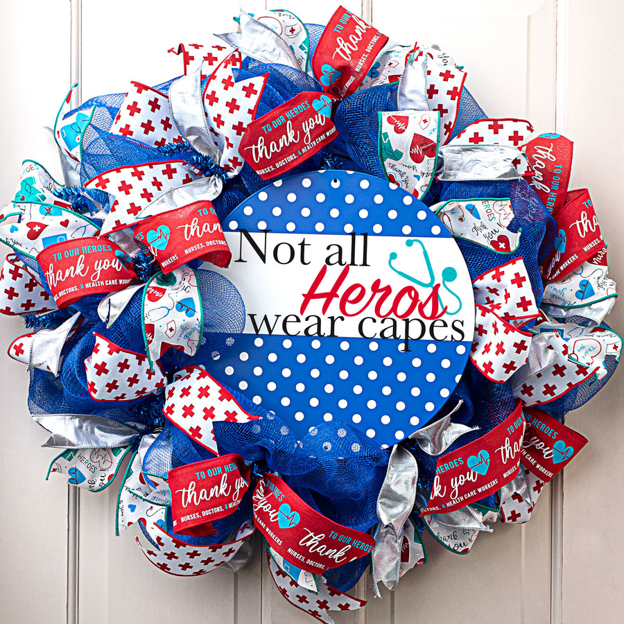 12" Metal Sign: Blue With Polka Dots & Blank Sign to Personalize