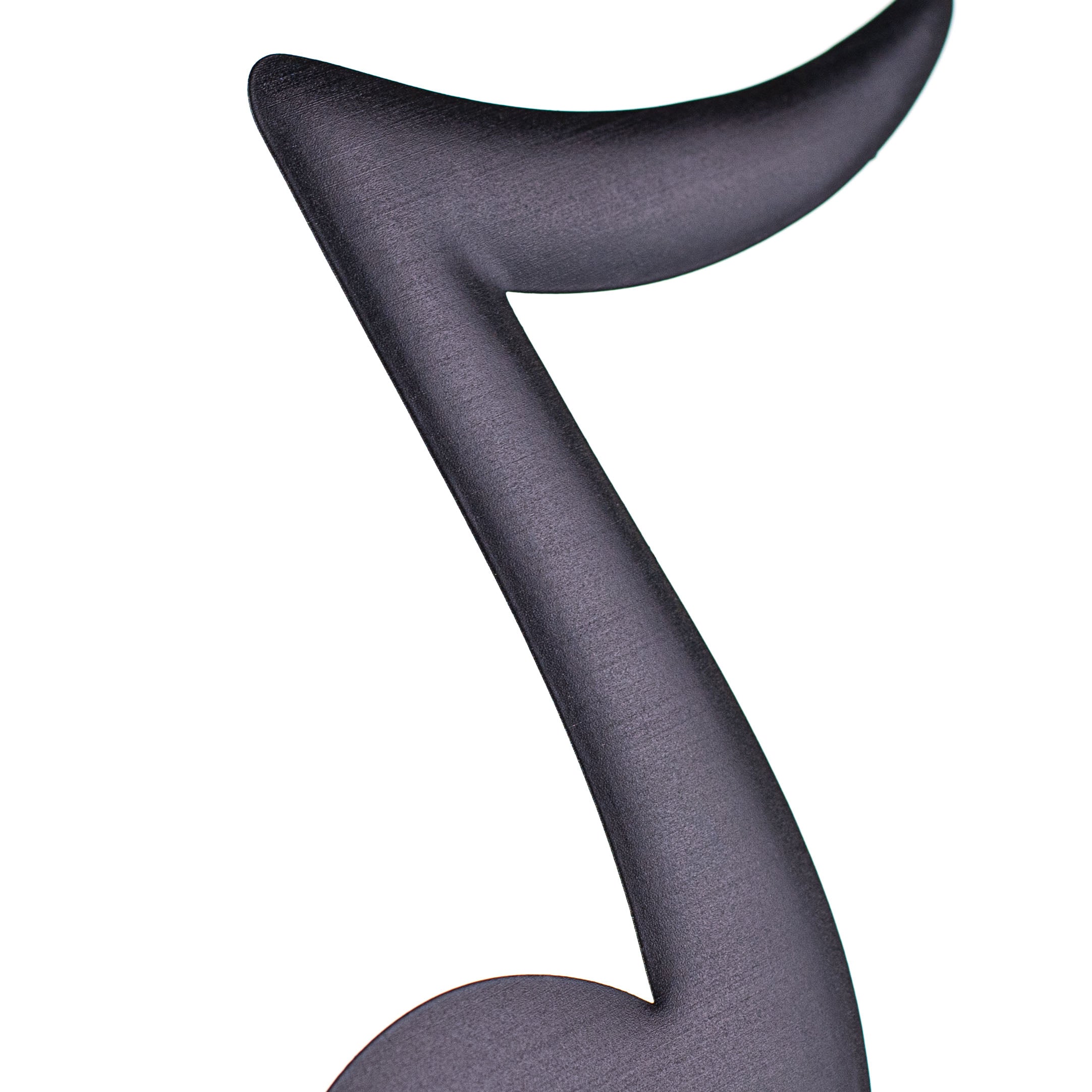 7" Metal Embossed Hanger: Black Single Music Note