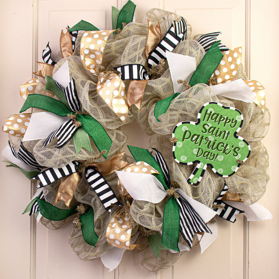 8" Waterproof Sign: Happy St. Patrick's Day Clover