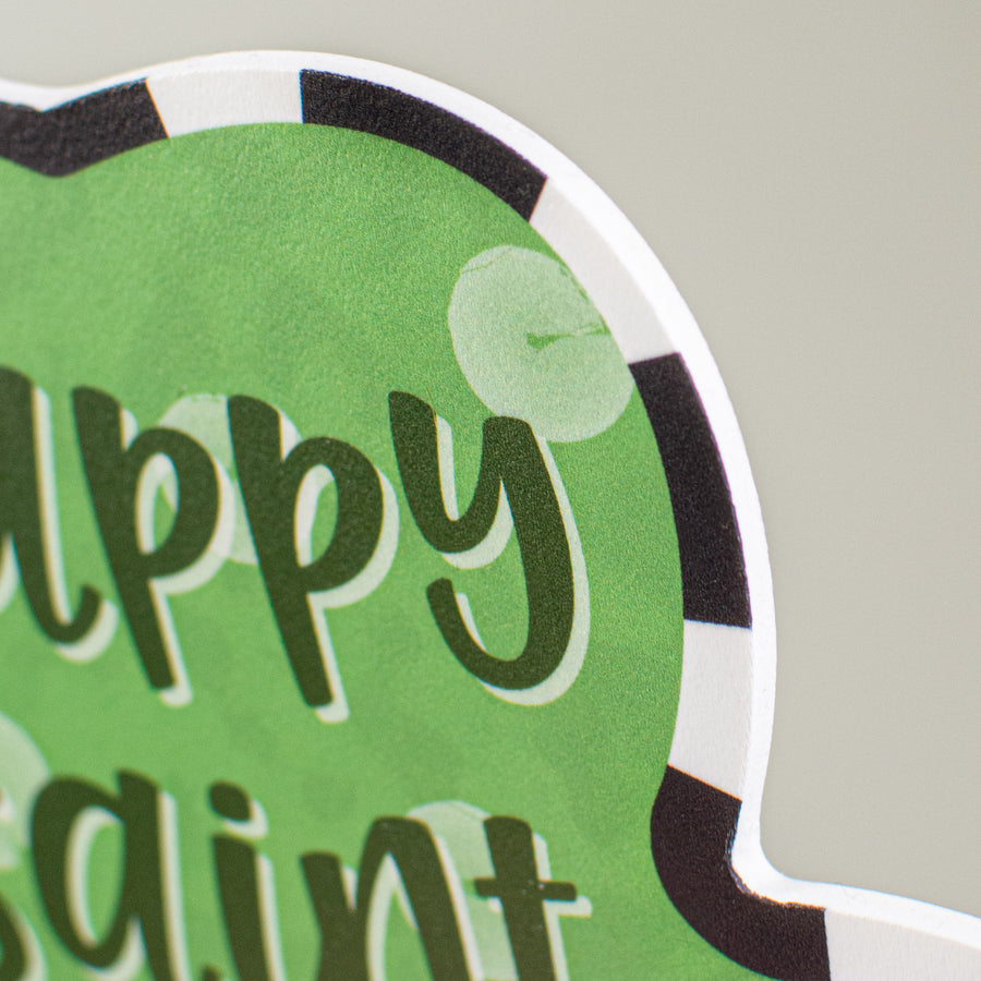 8" Waterproof Sign: Happy St. Patrick's Day Clover