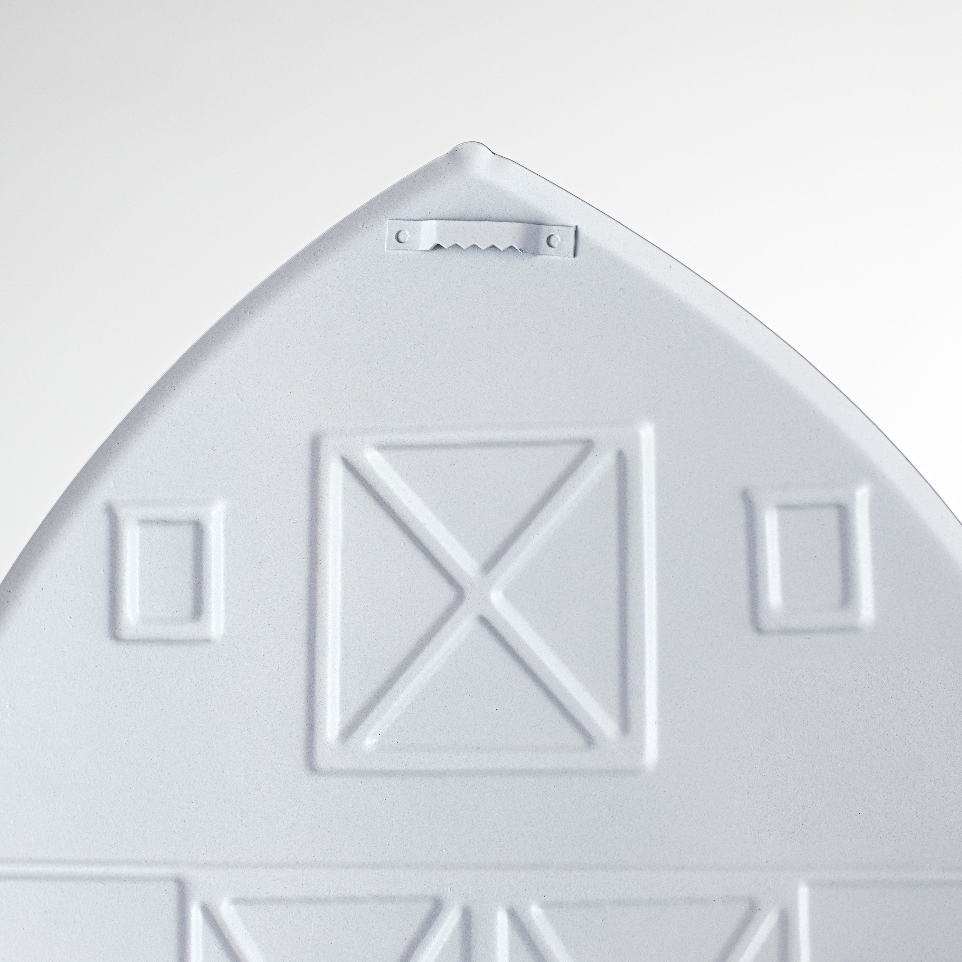 12" Metal Embossed Hanger: Tan Barn