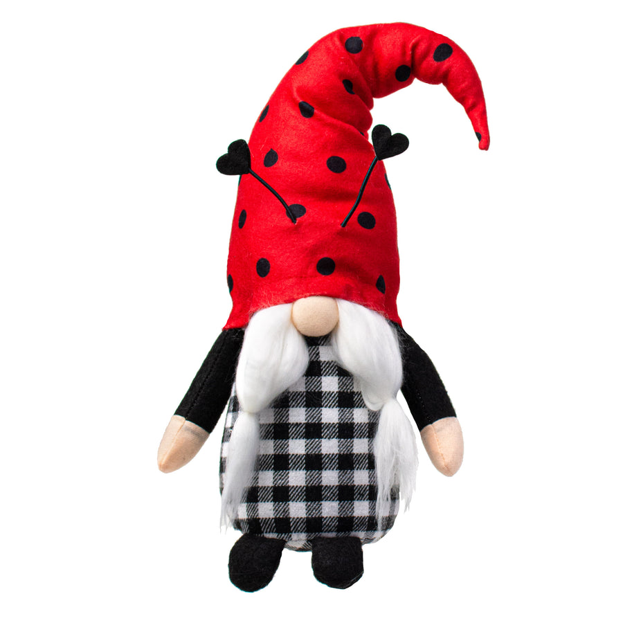 20" Sitting Gnome: Black & Red