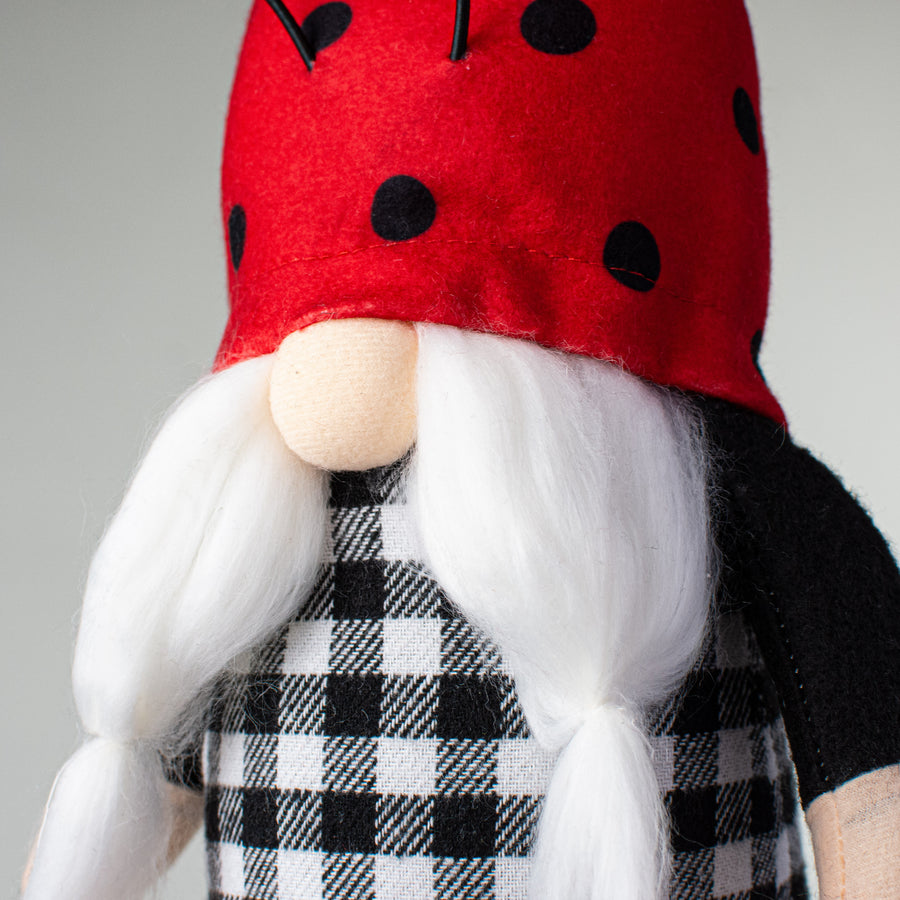 20" Sitting Gnome: Black & Red