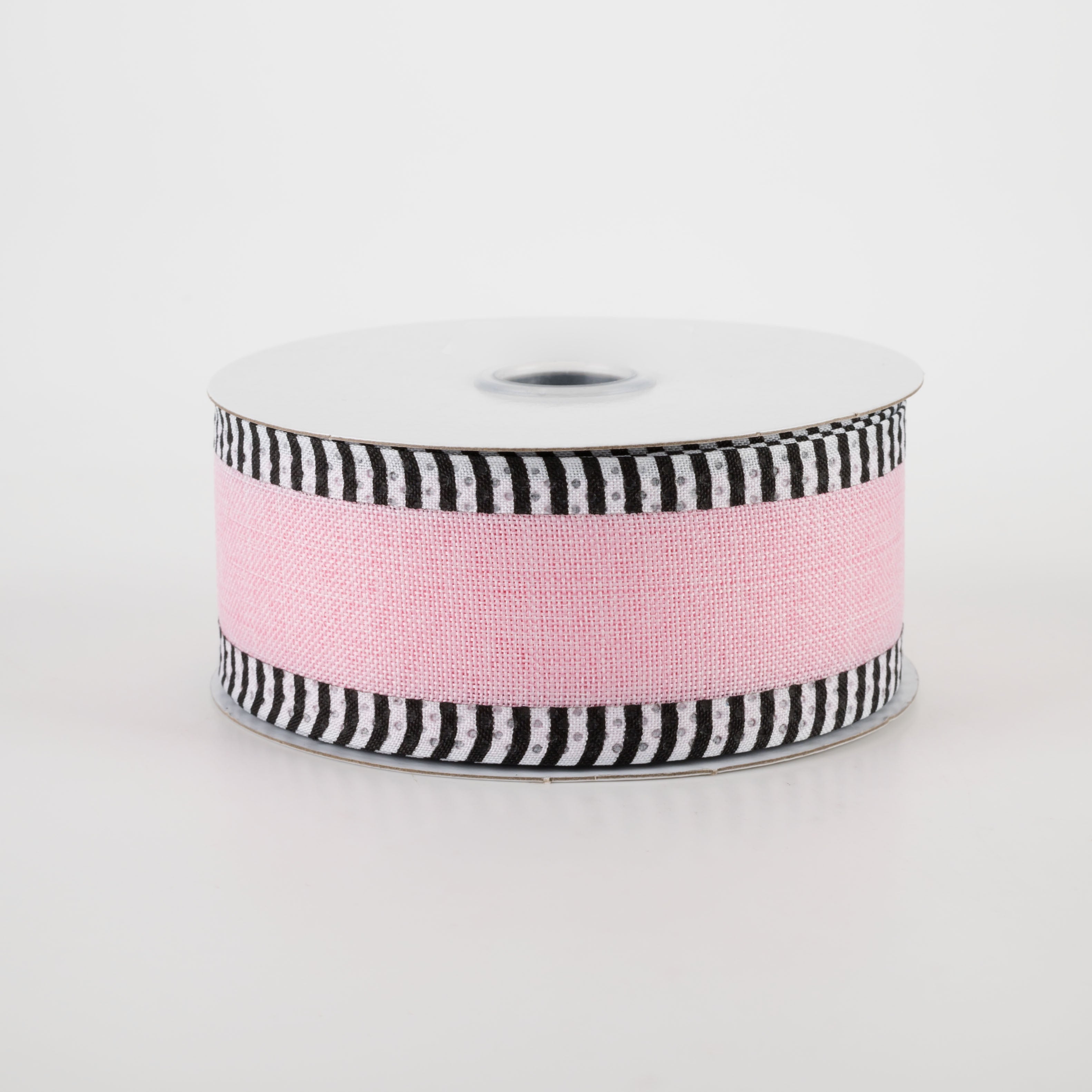 1.5" Thin Stripe Edge Ribbon: Light Pink (10 Yards)