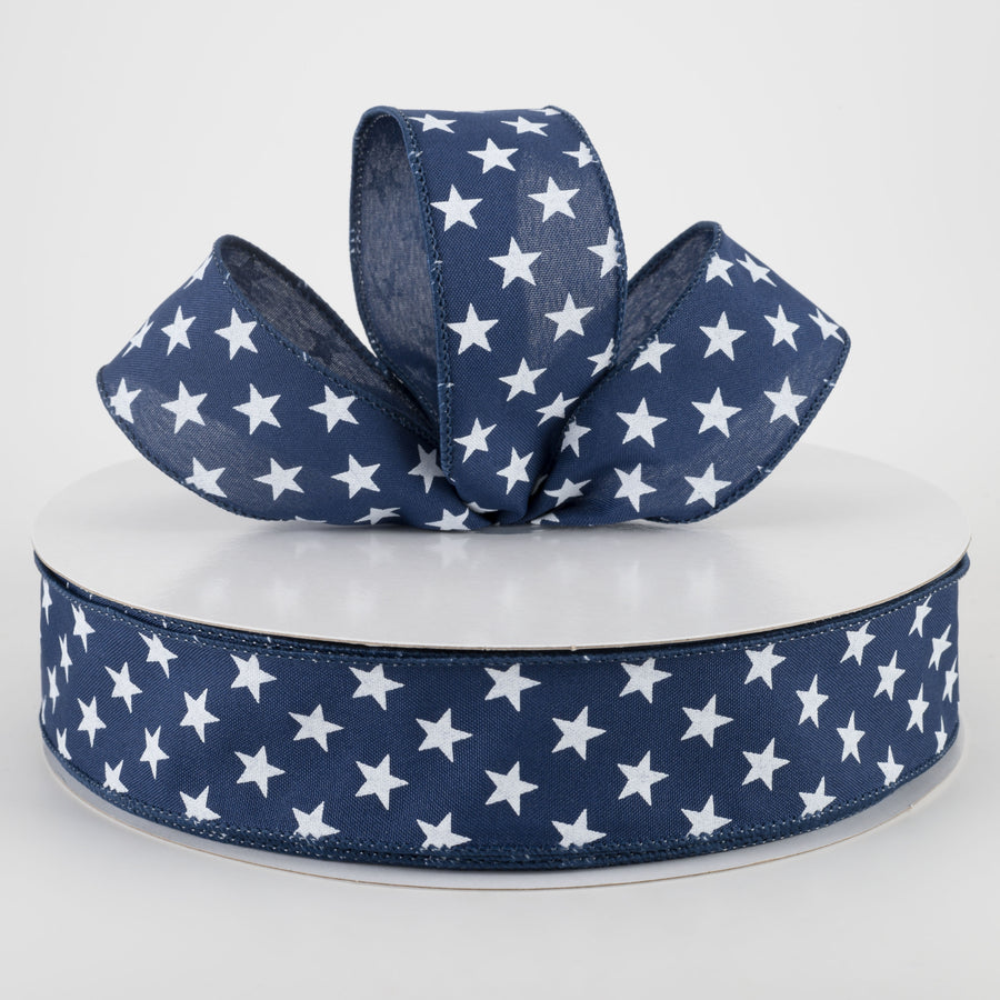 1.5" Random Star Ribbon: Navy Blue (50 Yards)