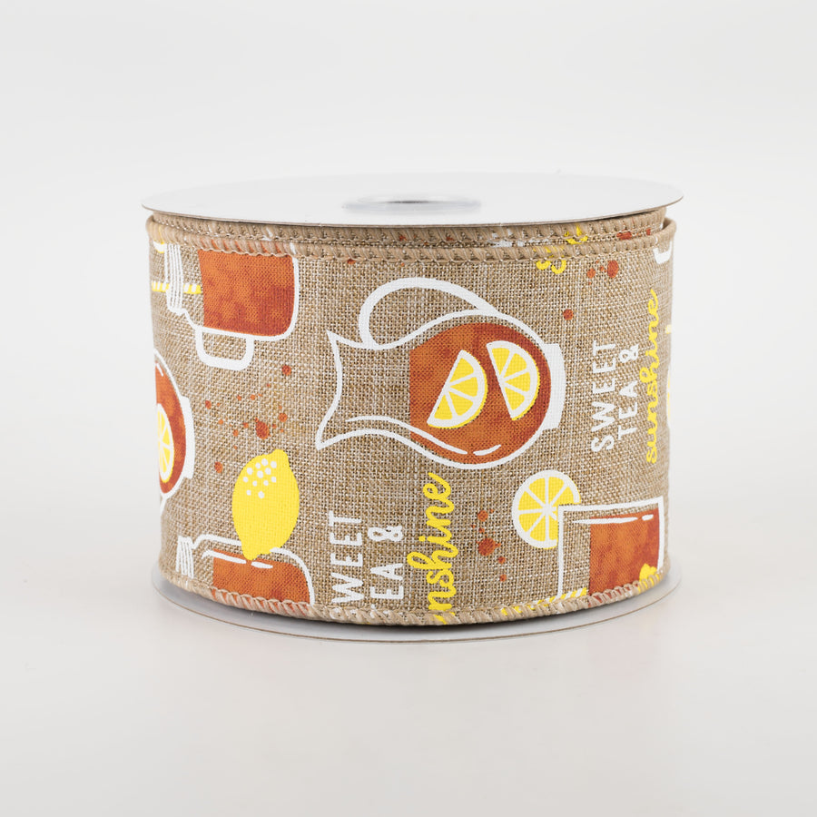 2.5" Sweet Tea With Lemon Ribbon (10 Yards)