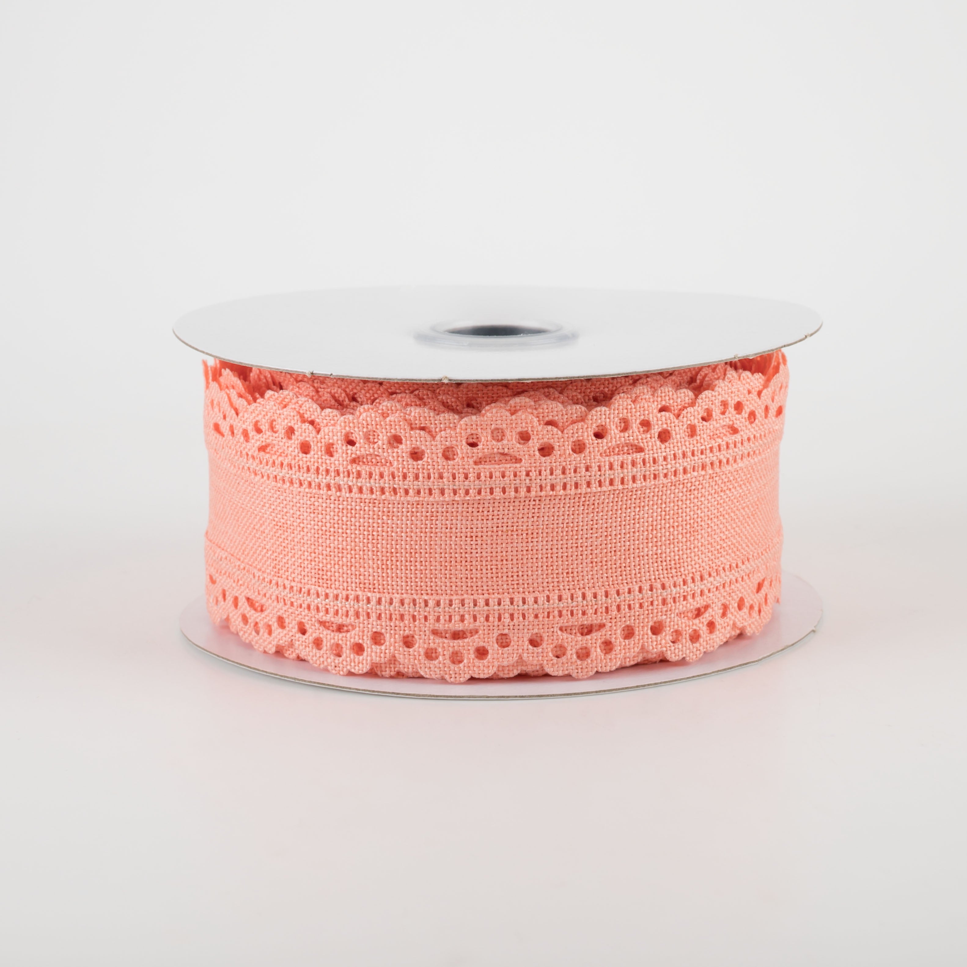 1.5" Scalloped Edge Ribbon: Peach (10 Yards)