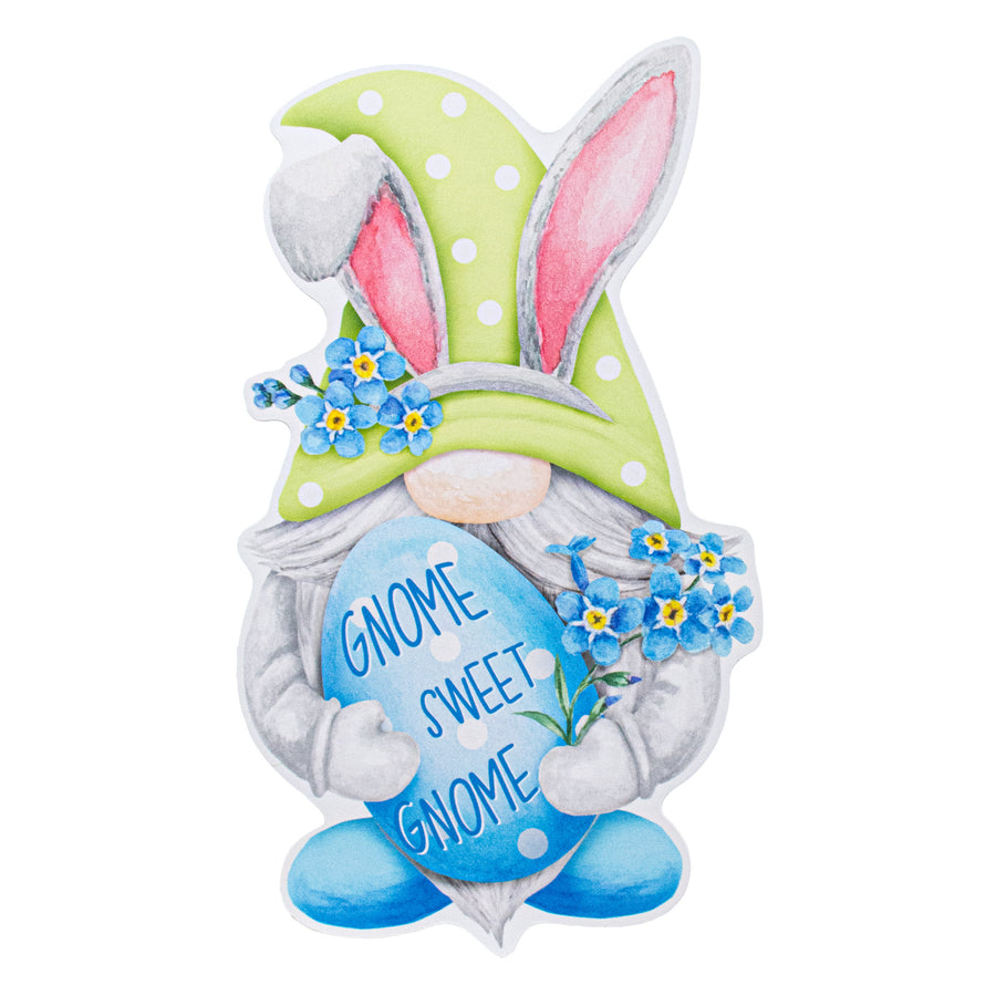 12" Waterproof Sign: Sweet Bunny Gnome