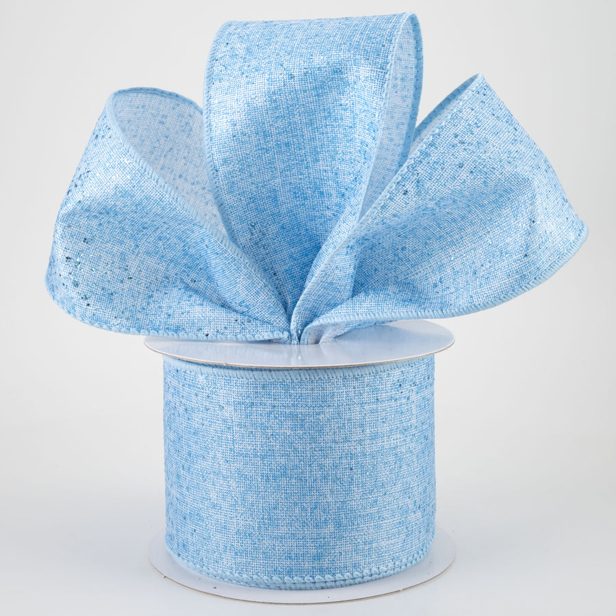 2.5" Printed Glitter Muslin: Light Blue (10 Yards)
