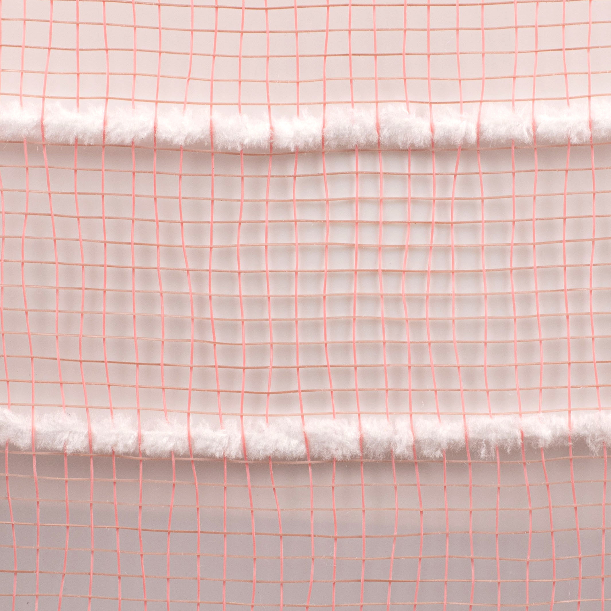 10" Fuzzy Stripe Mesh: Coral