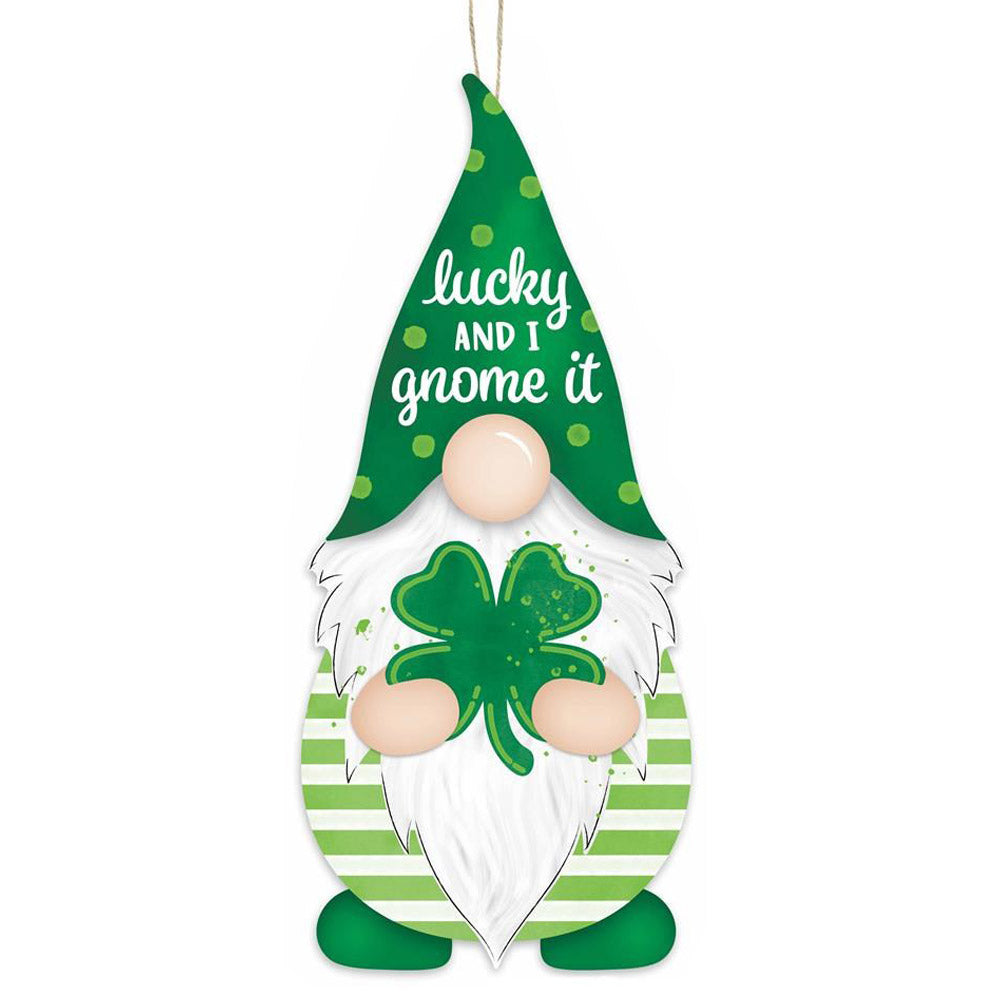 13" Gnome Shape Sign: Lucky and I Gnome It