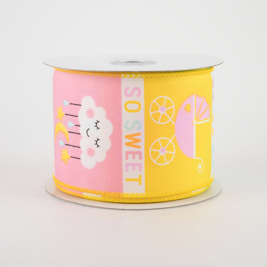 2.5" Pastel Baby Blocks Ribbon (10 Yards)