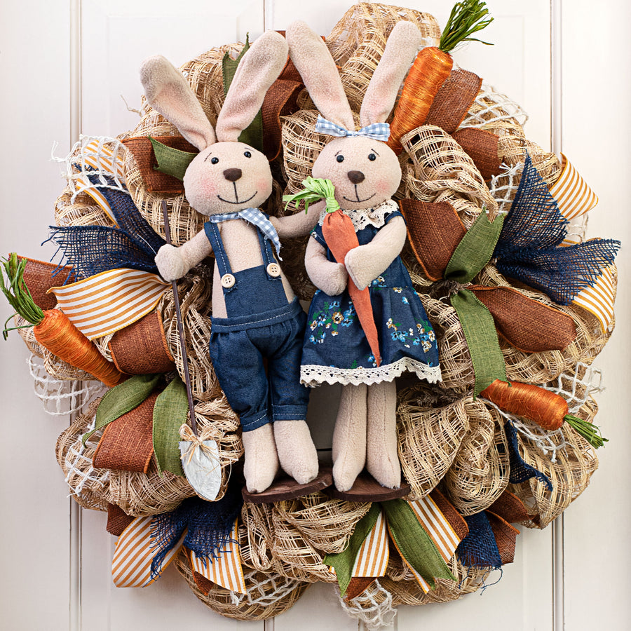 19" Standing Girl Bunny with Carrot