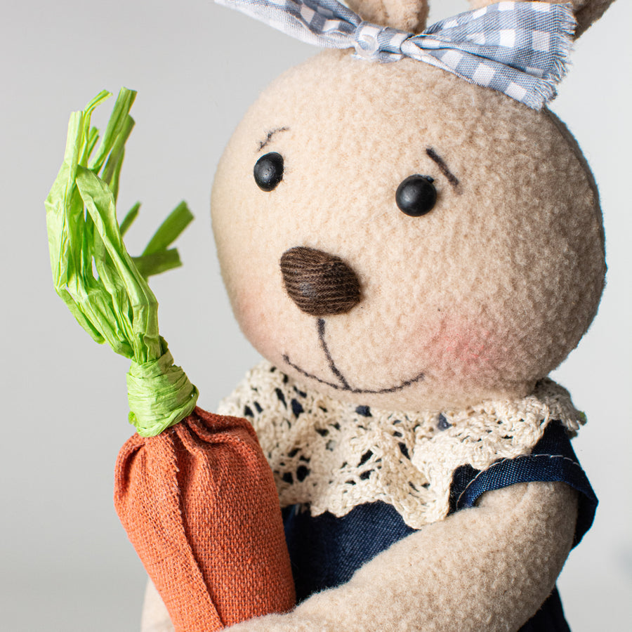 19" Standing Girl Bunny with Carrot