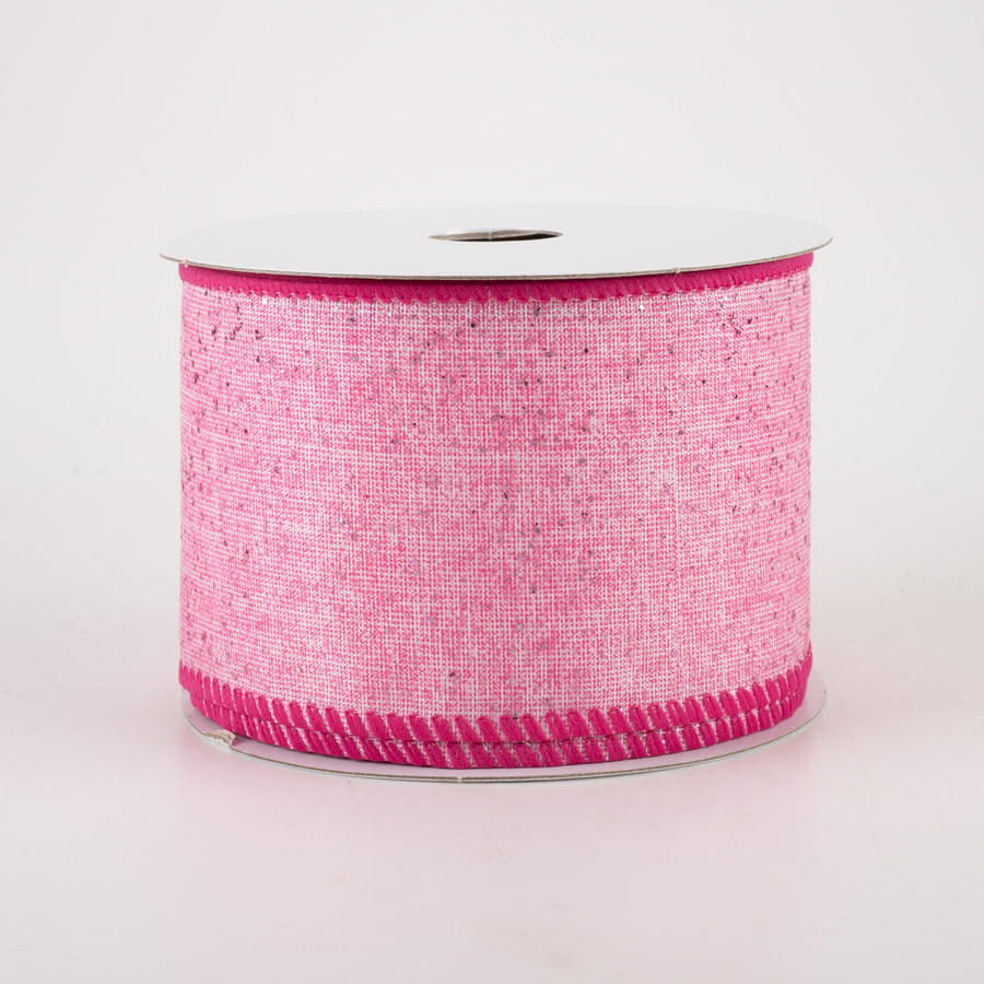 2.5" Printed Glitter Muslin: Pink (10 Yards)