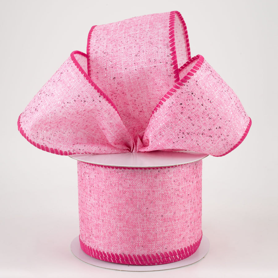 2.5" Printed Glitter Muslin: Pink (10 Yards)