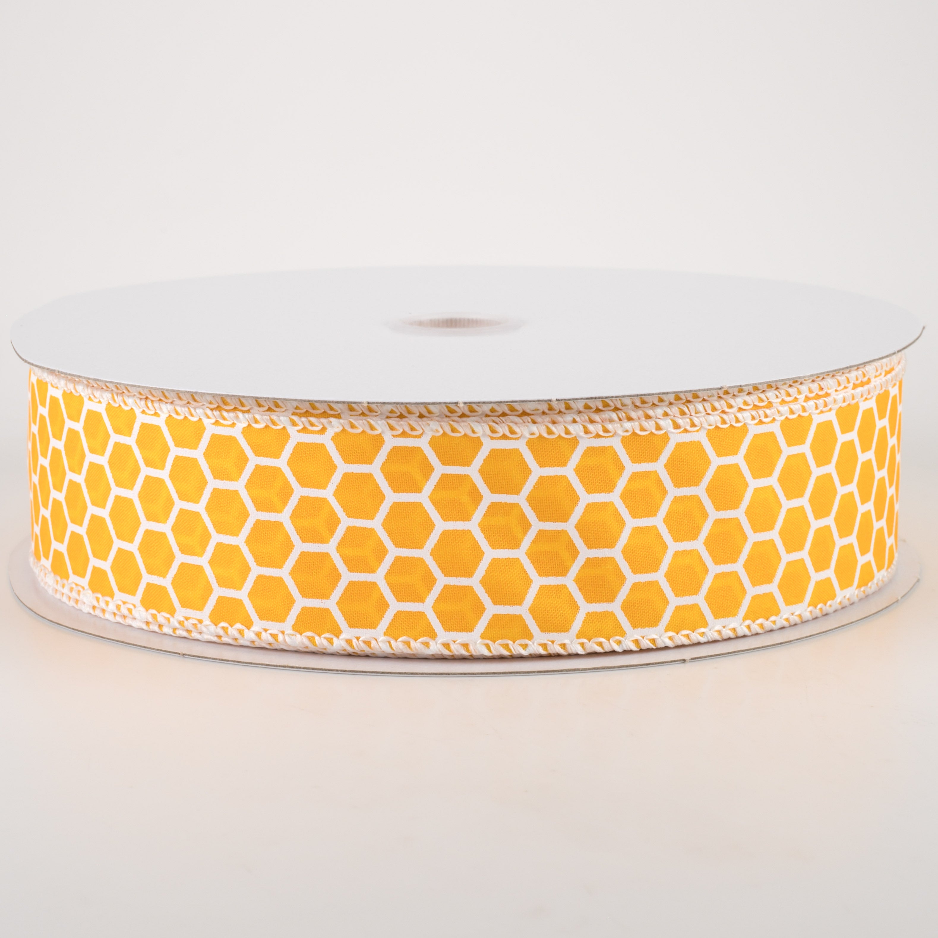 1.5" Satin Honeycomb Ribbon: Yellow (50 Yards)