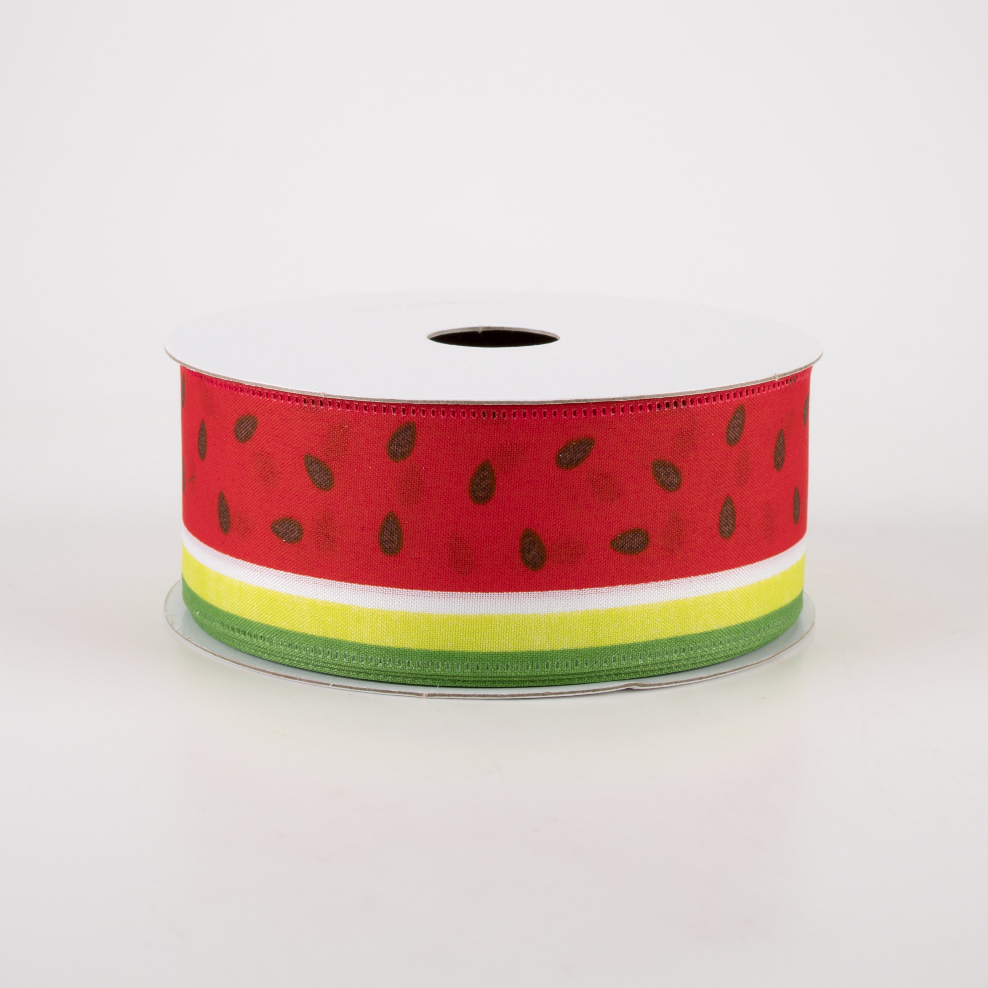 1.5" Watermelon Slice Satin Stripe Ribbon (10 Yards)