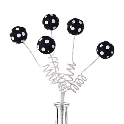 16" Polka Dot Ball Pick: Black & White
