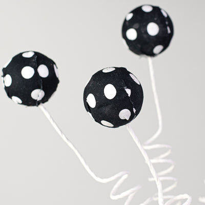 16" Polka Dot Ball Pick: Black & White