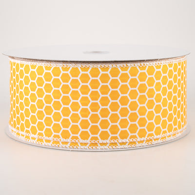 2.5" Satin Honeycomb Ribbon: Yellow (50 Yards)