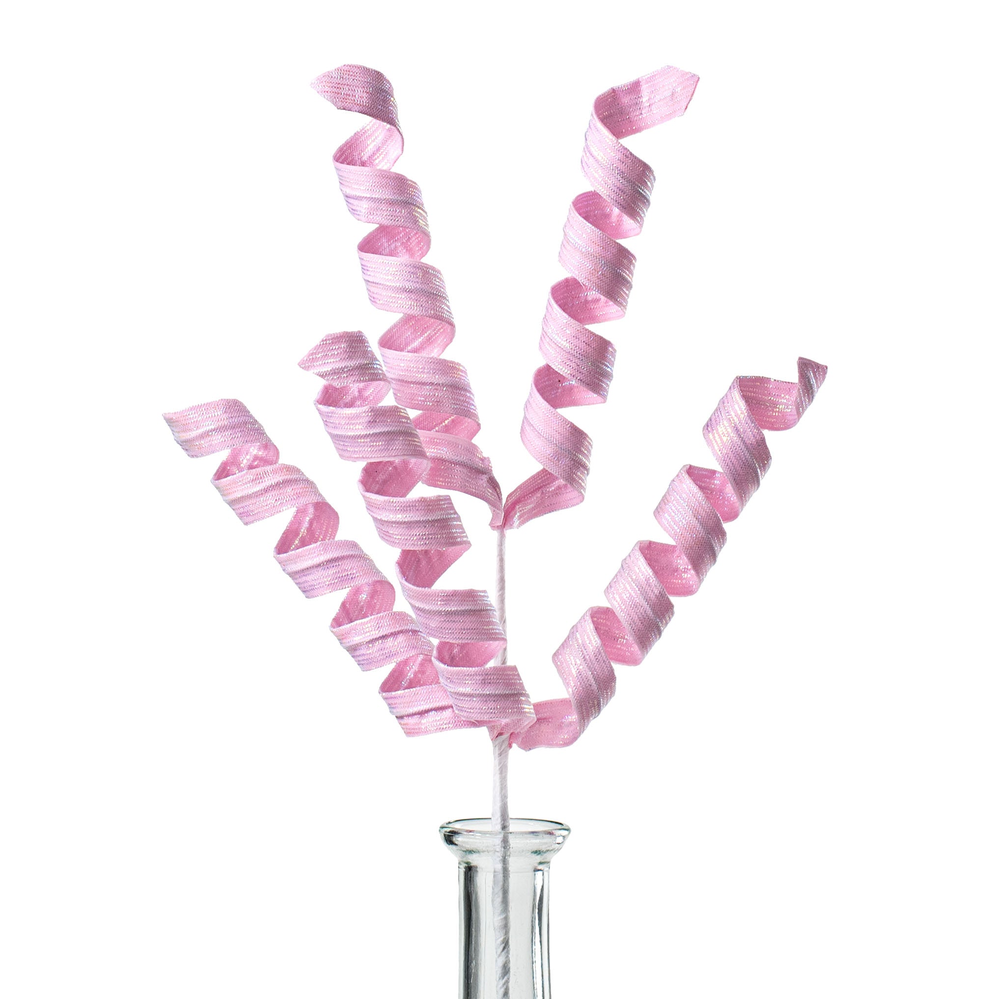 16" Pearlescent Pastel Curly Pick: Iridescent Pink