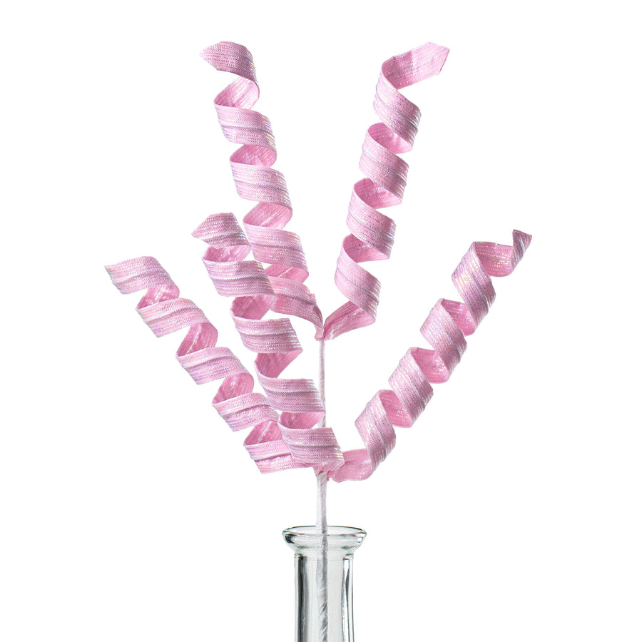 16" Pearlescent Pastel Curly Pick: Iridescent Pink
