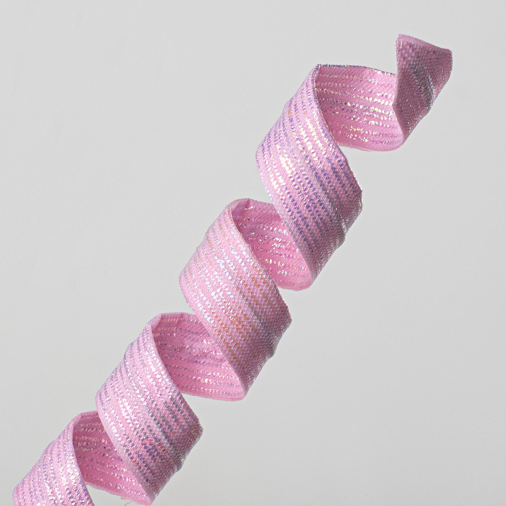 16" Pearlescent Pastel Curly Pick: Iridescent Pink