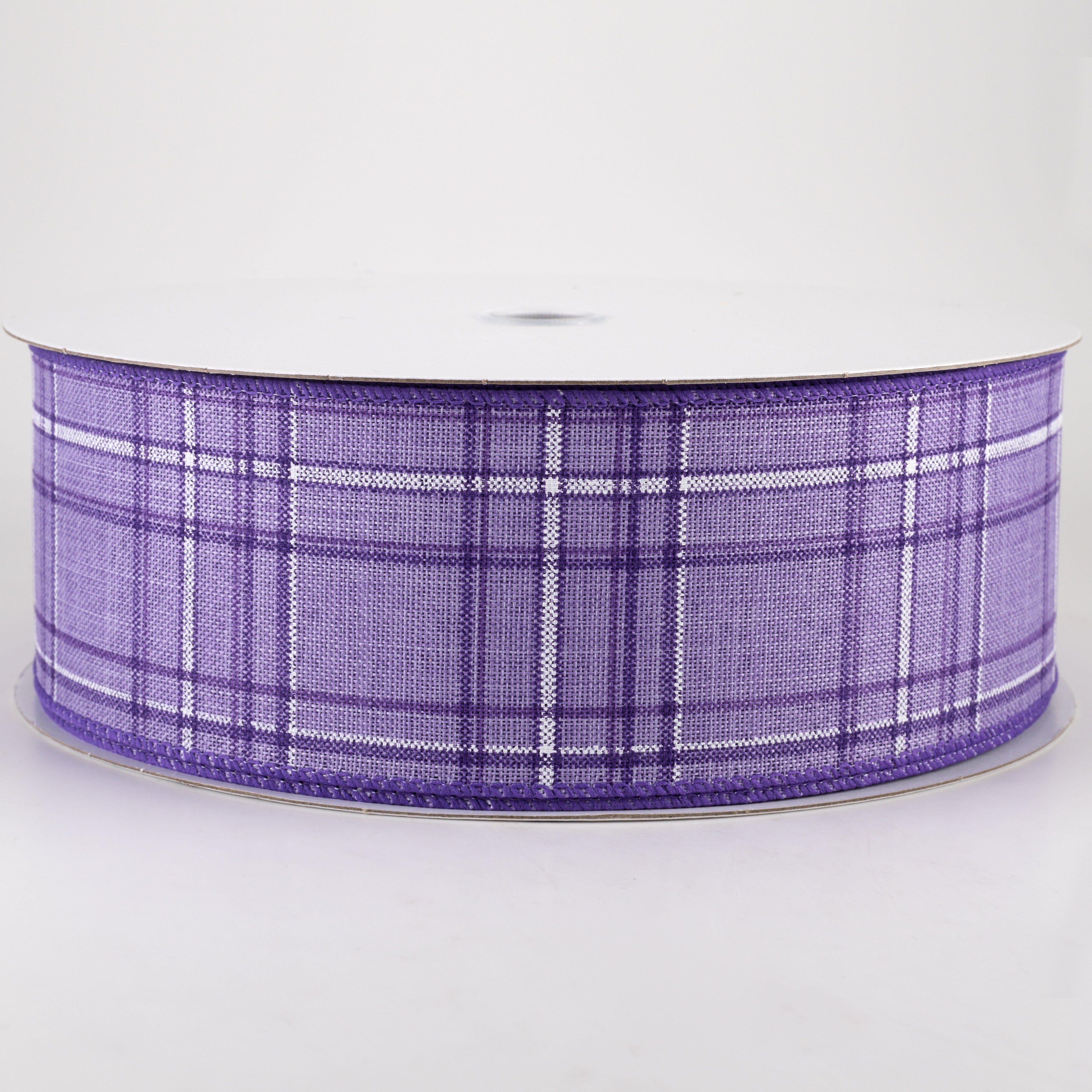 2.5" Cornelia Plaid Ribbon: Purple, Lavender & White (50 Yards)