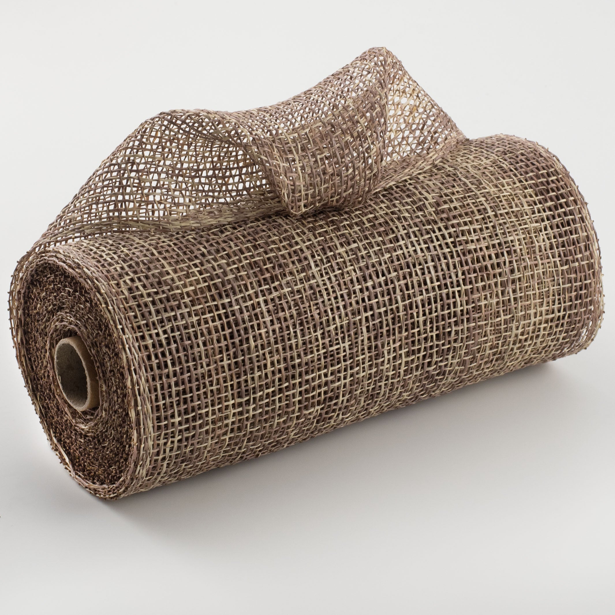10" Two-Tone Poly Burlap Mesh: Beige & Brown