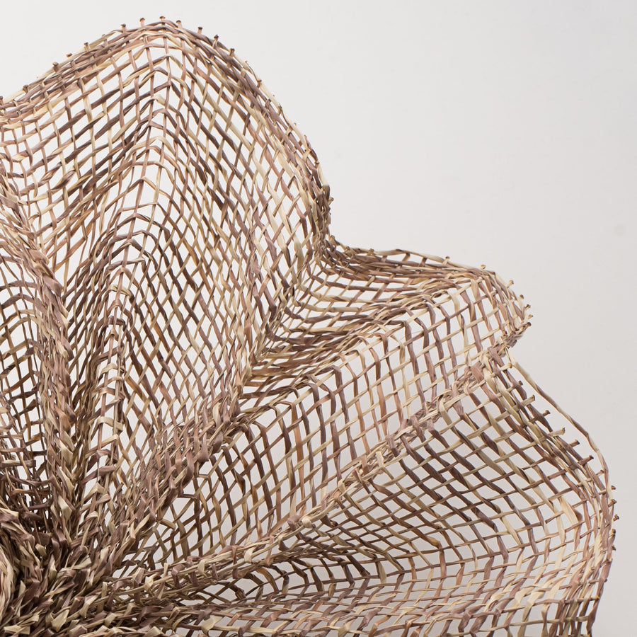 10" Two-Tone Poly Burlap Mesh: Beige & Brown